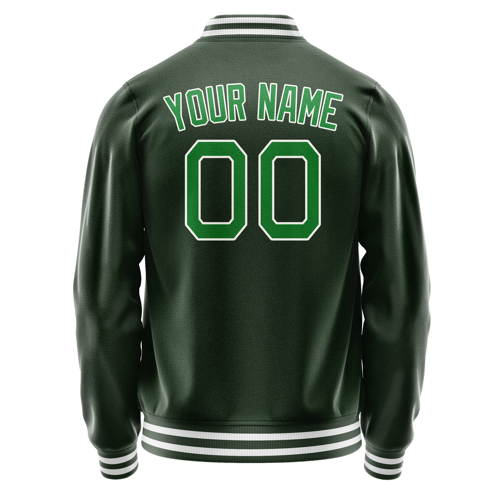 Custom Green Neon-Green Solid Color Varsity Letterman Jacket JA02240617JG196