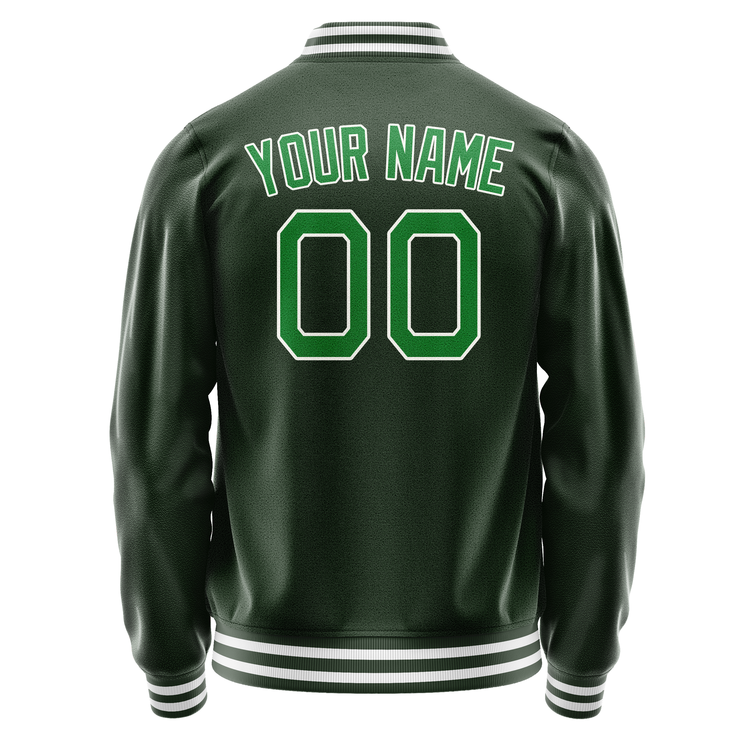 Custom Green Neon-Green Solid Color Varsity Letterman Jacket JA02240617JG196