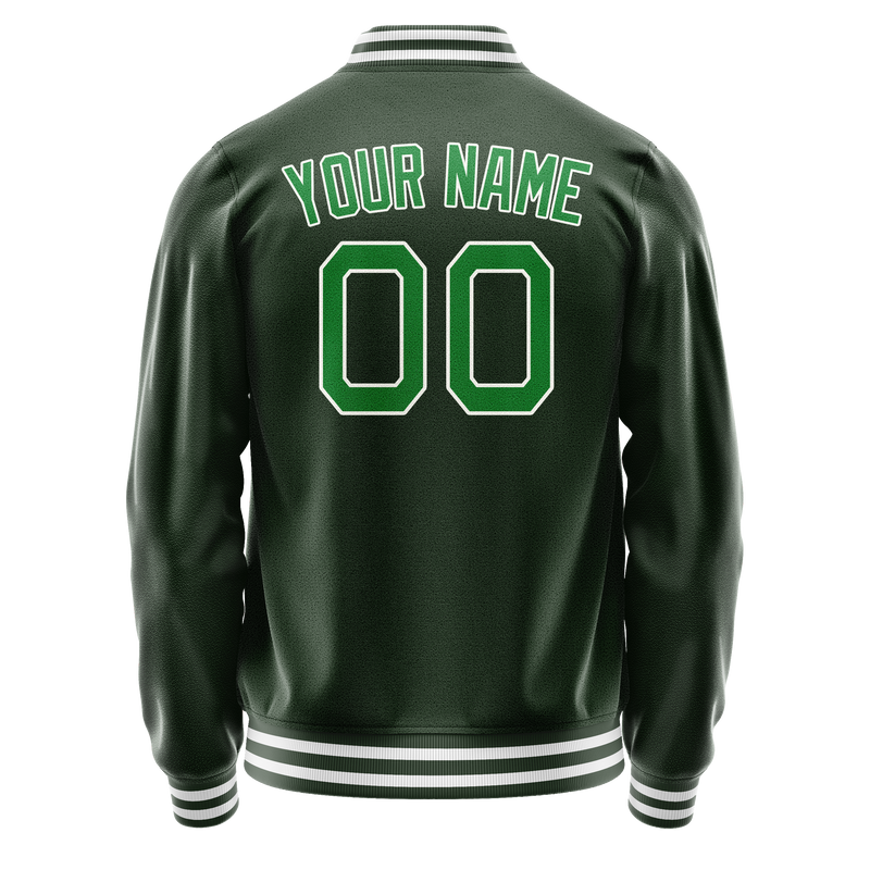 Custom Green Neon-Green Solid Color Varsity Letterman Jacket JA02240617JG196
