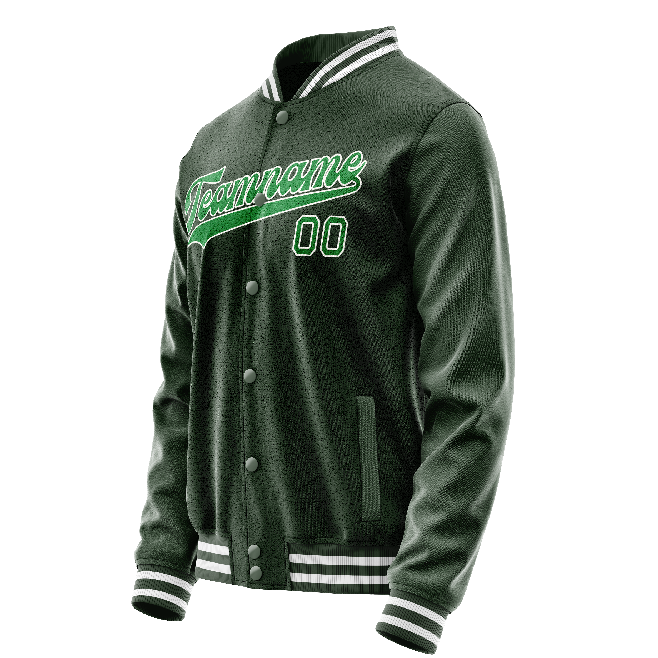 Custom Green Neon-Green Solid Color Varsity Letterman Jacket JA02240617JG196