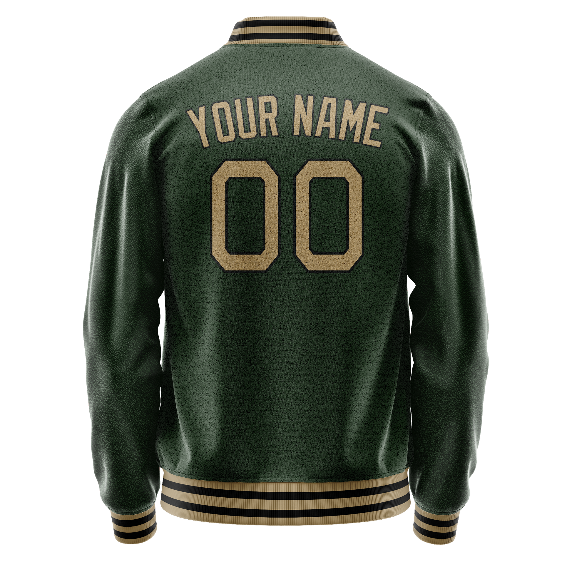 Custom Green Old-Gold Solid Color Varsity Letterman Jacket JA02240617JG200