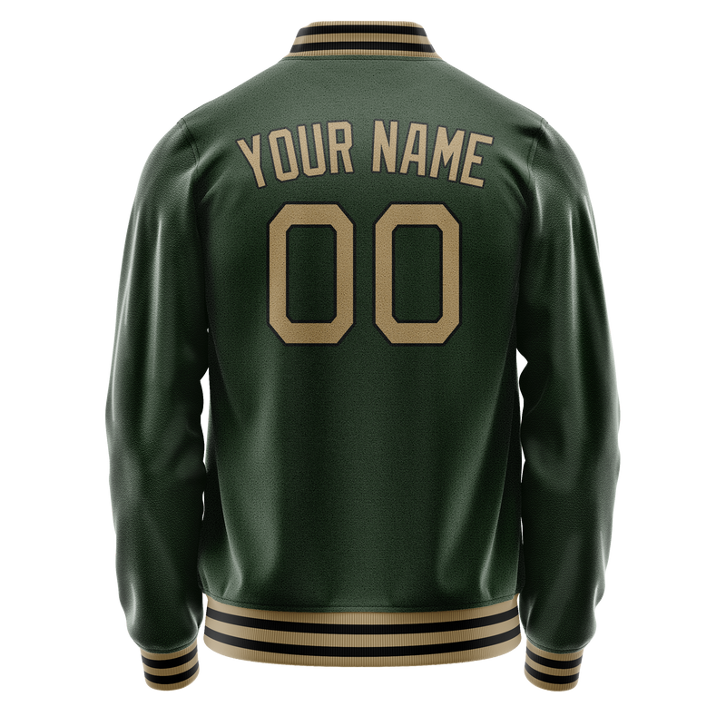 Custom Green Old-Gold Solid Color Varsity Letterman Jacket JA02240617JG200