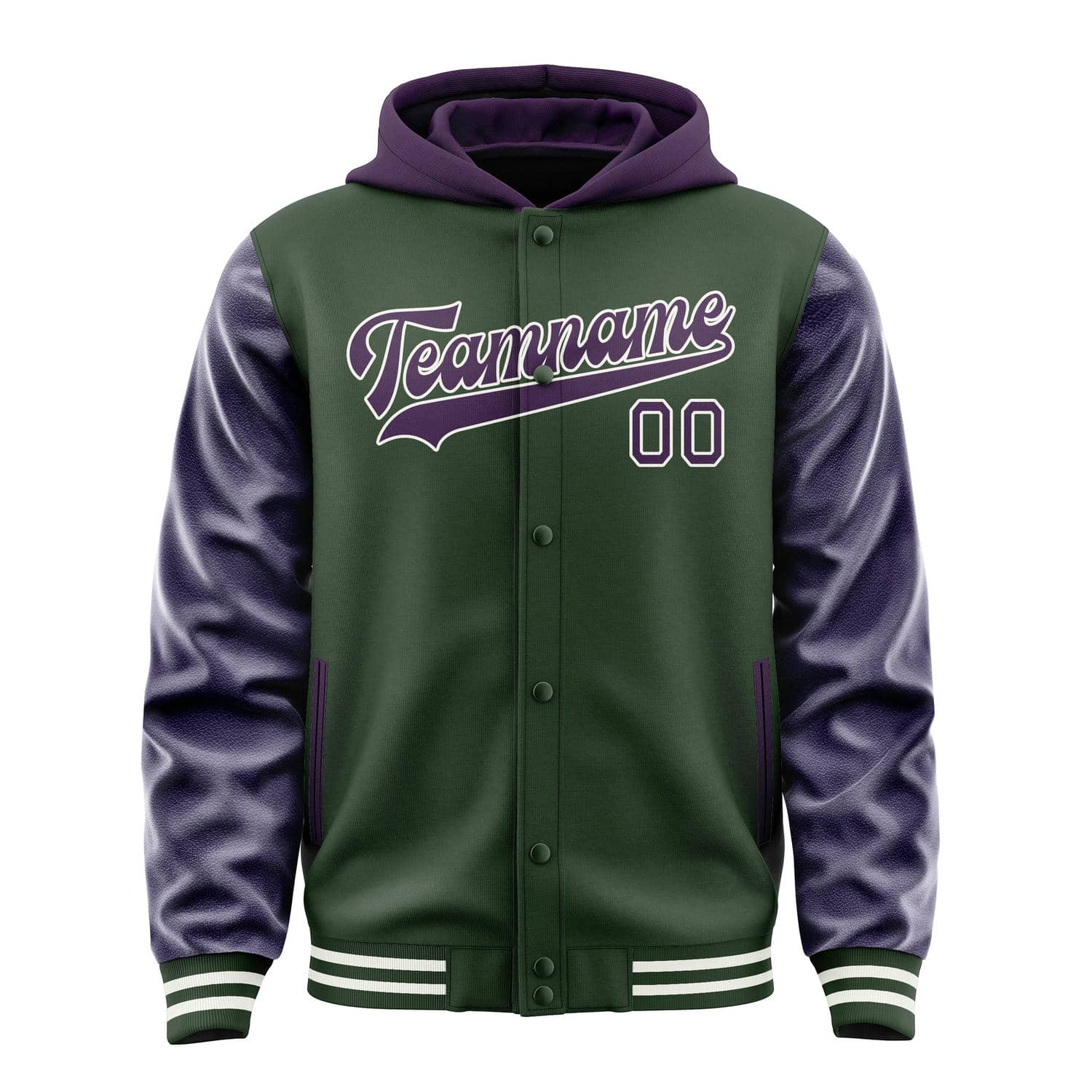 Custom Dark Green Purple Jacket
