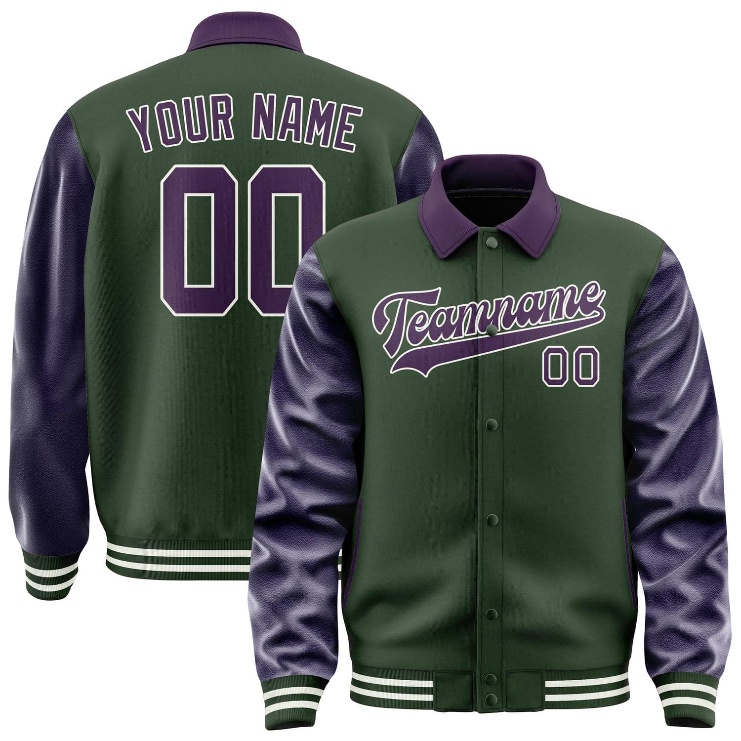 Custom Dark Green Purple Jacket