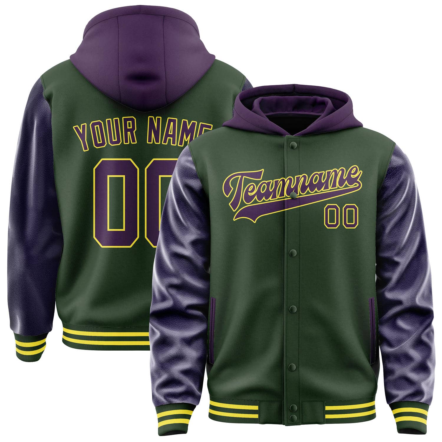 Custom Dark Green Purple Jacket