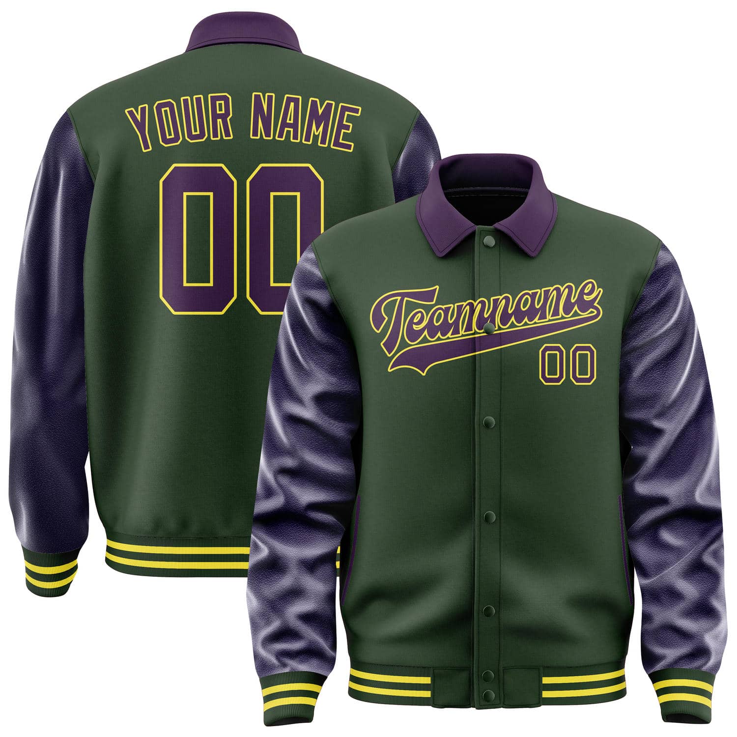 Custom Dark Green Purple Jacket