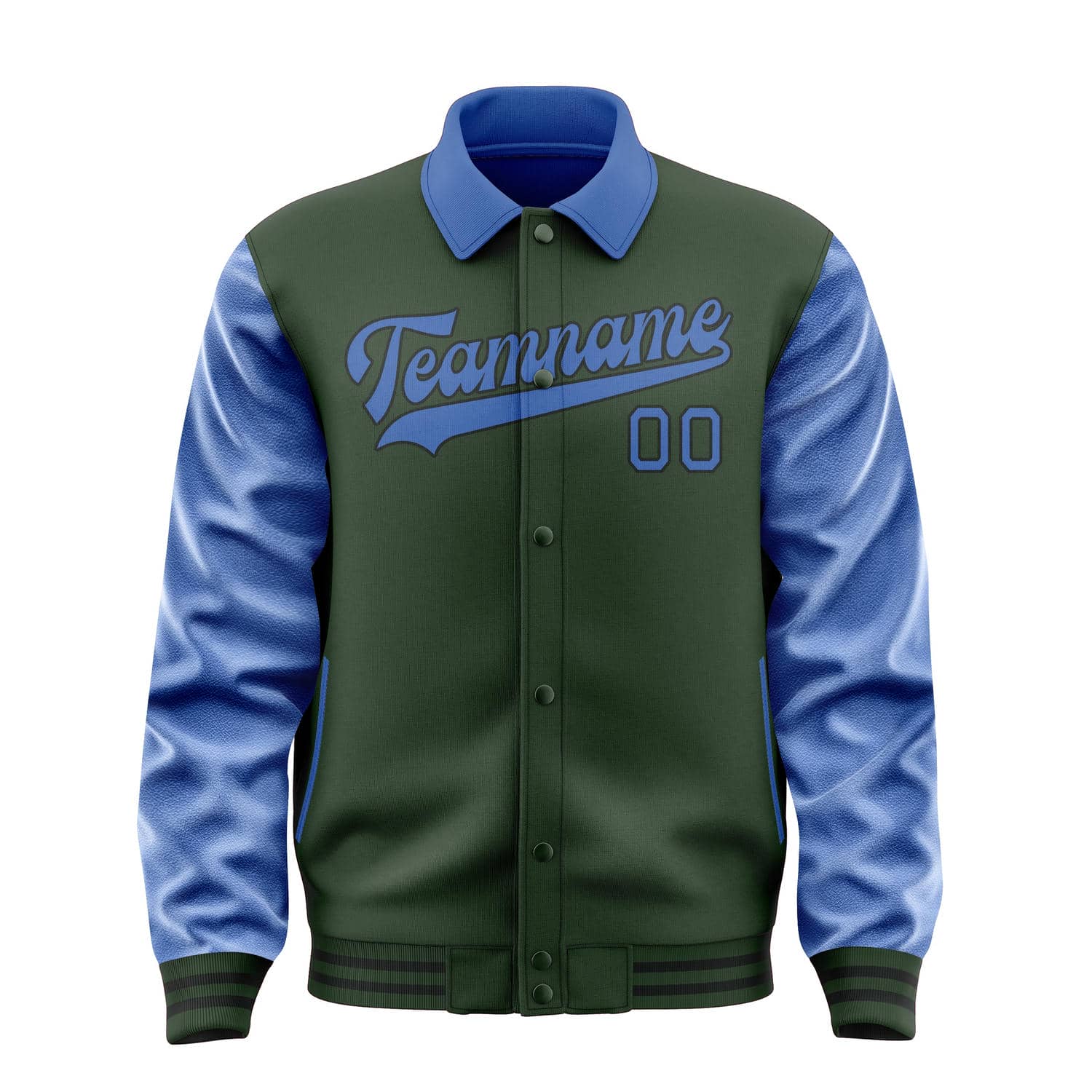 Custom Dark Green Sky Blue Jacket