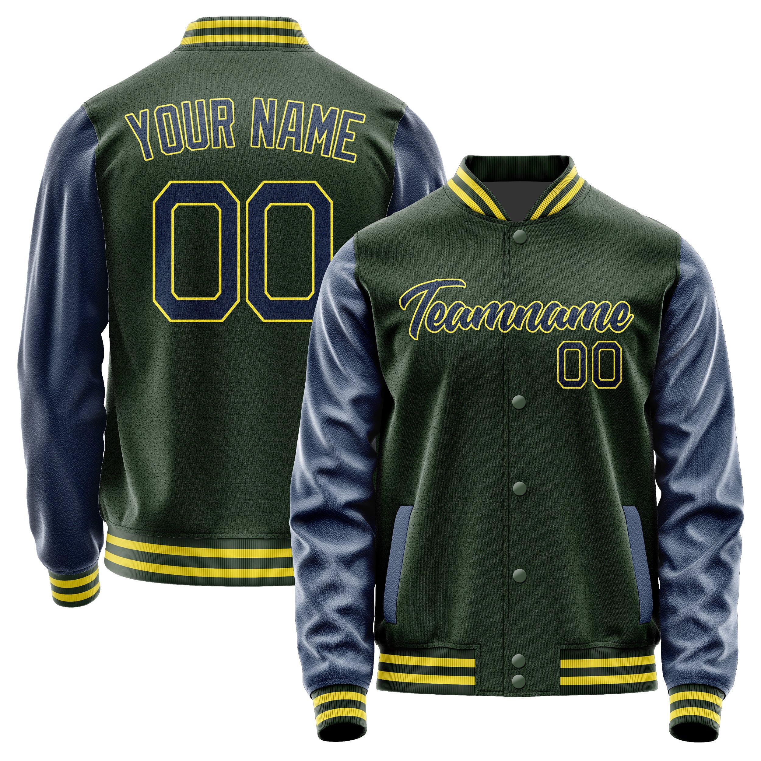 Custom Dark Green Blue Jacket JA0606100626B22610