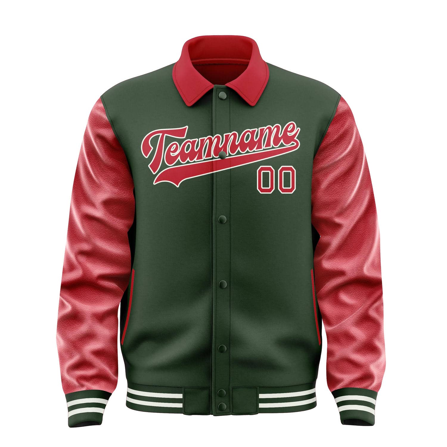 Custom Dark Green Red Jacket