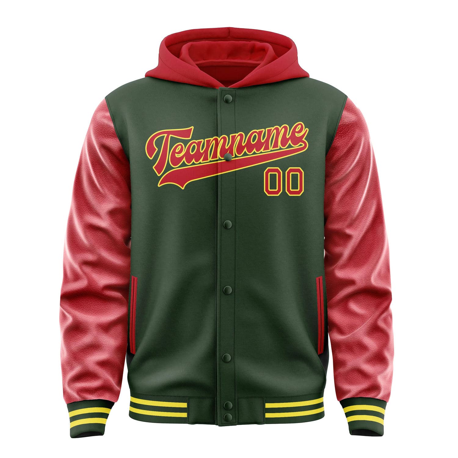 Custom Dark Green Red Jacket