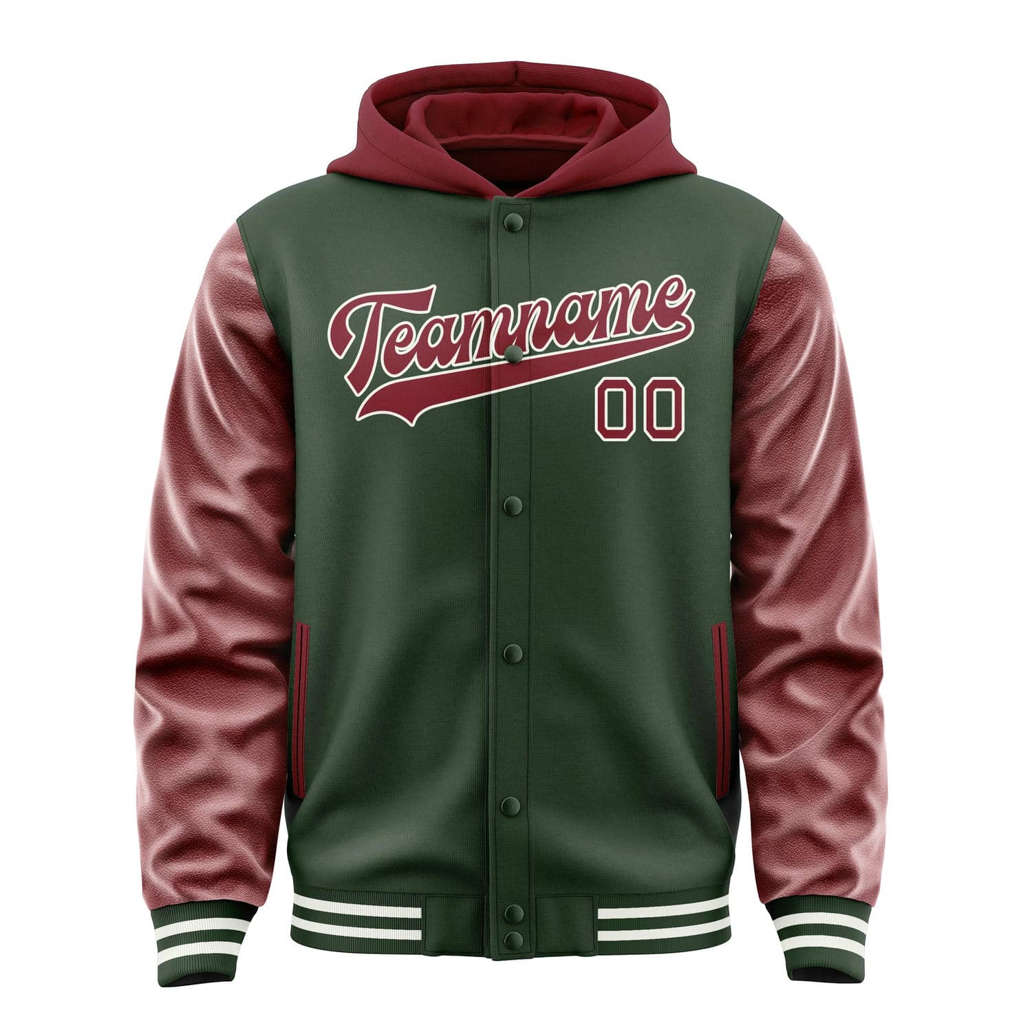 Custom Dark Green Crimson Red Jacket
