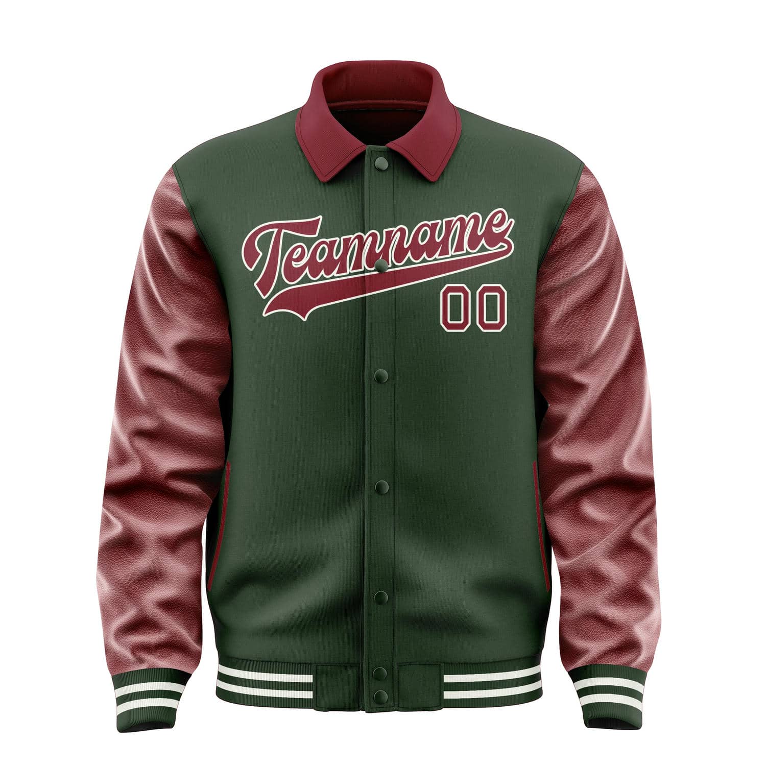 Custom Dark Green Crimson Red Jacket