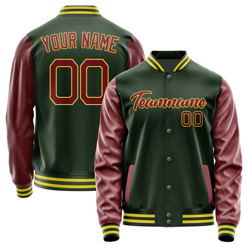 Custom Dark Green Crimson Red Jacket JA0606150626B22615