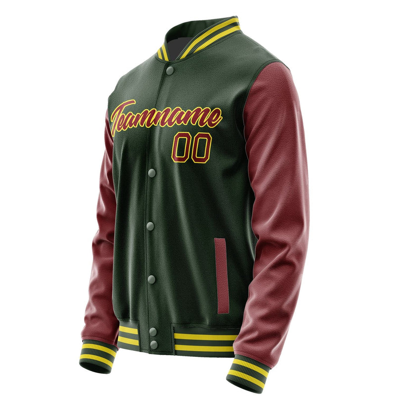 Custom Dark Green Crimson Red Jacket JA0606150626B22615