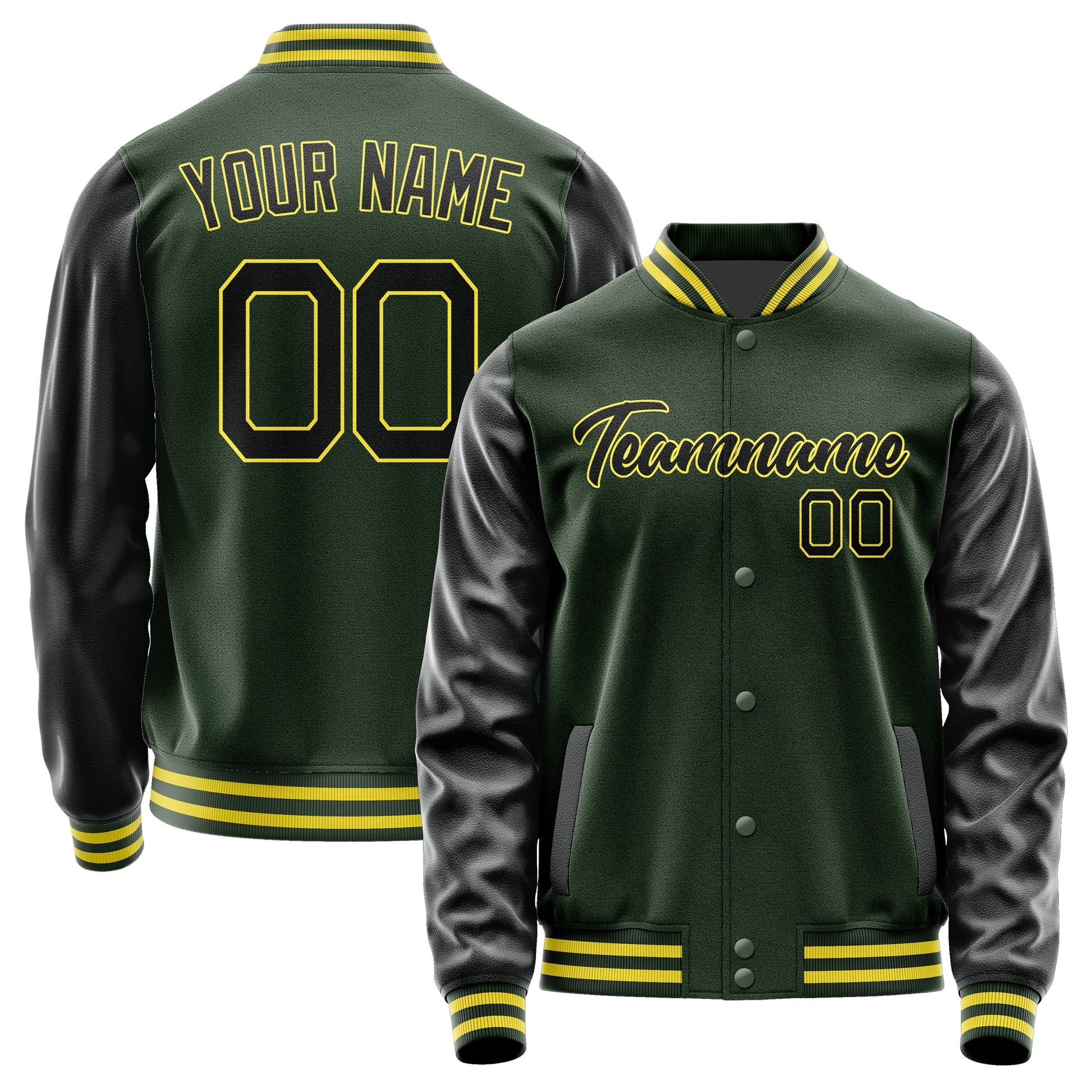 Custom Dark Green Black Jacket JA0606170626B22617