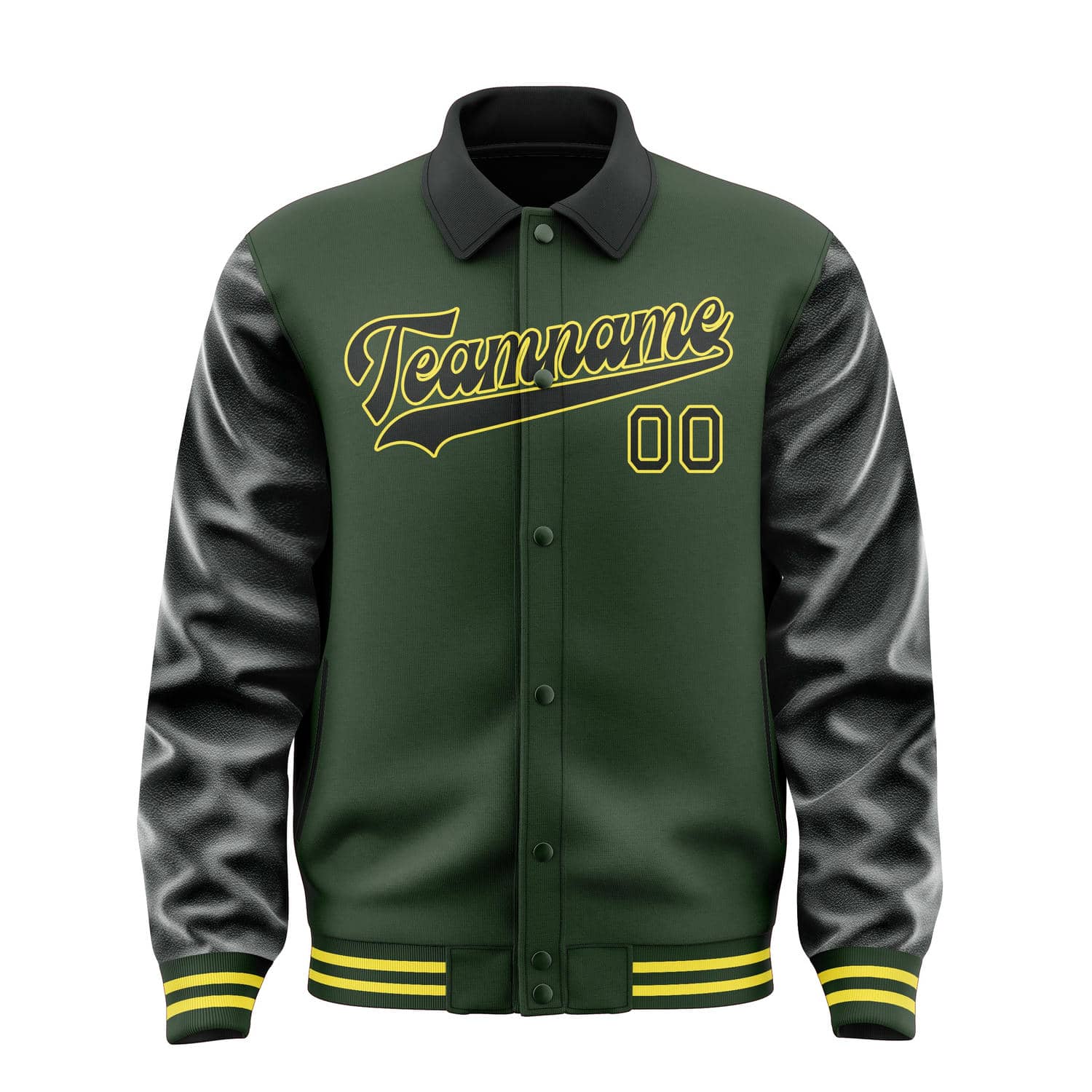 Custom Dark Green Black Jacket