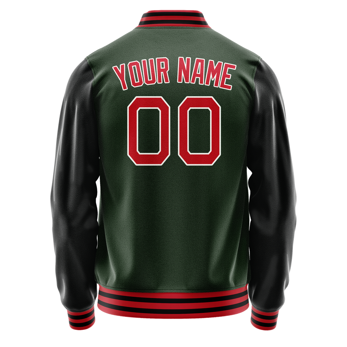 Custom Green Orange Solid Color Varsity Letterman Jacket JA02240617JG203