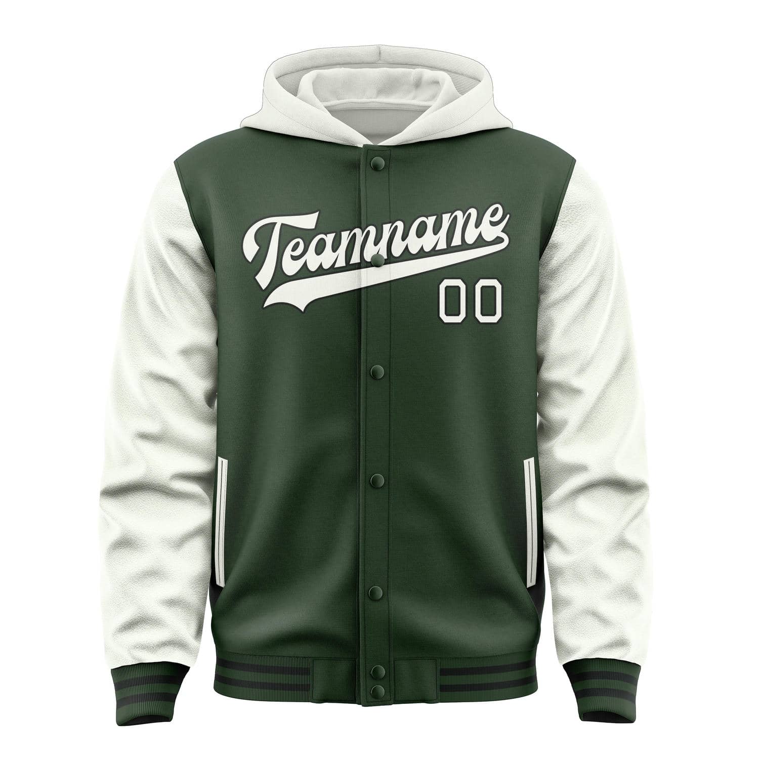 Custom Dark Green White Jacket