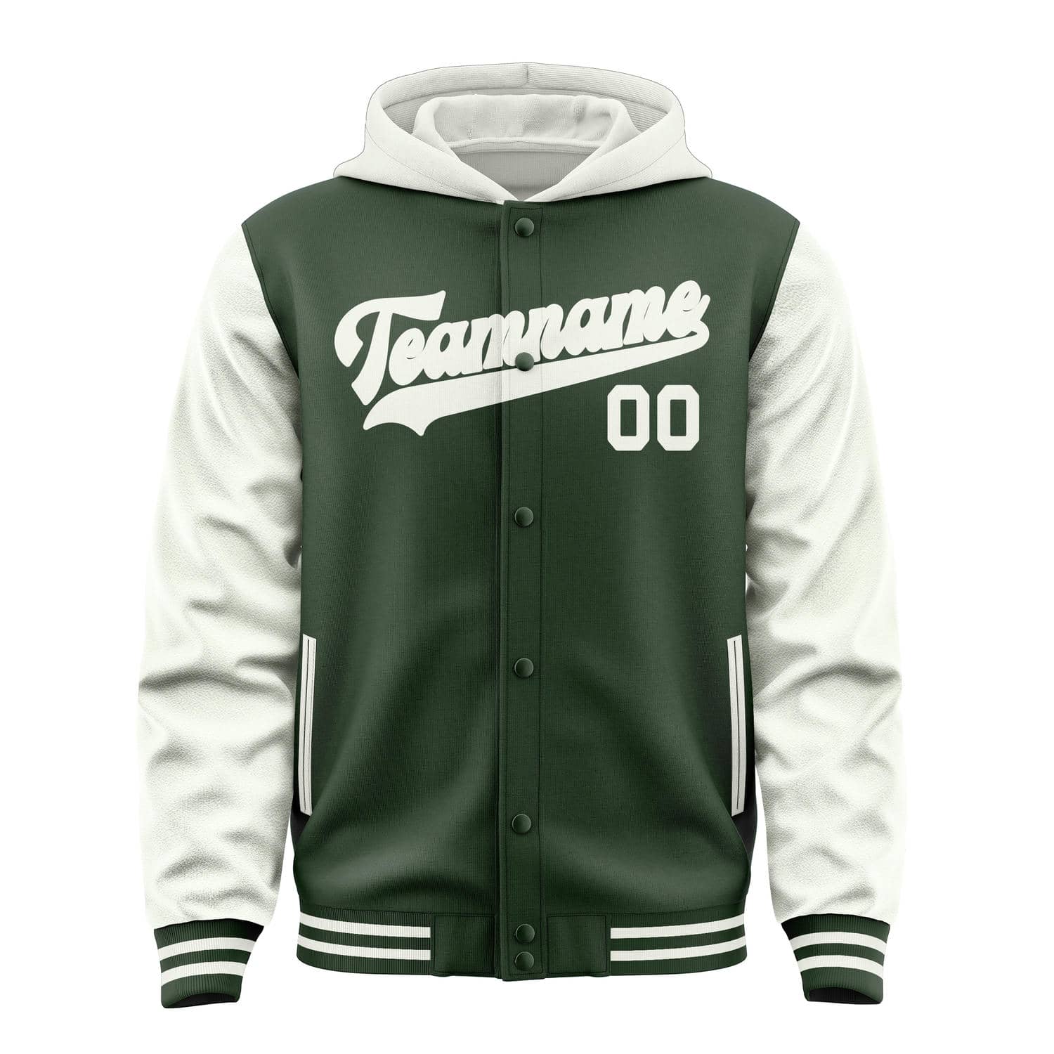 Custom Dark Green White Jacket