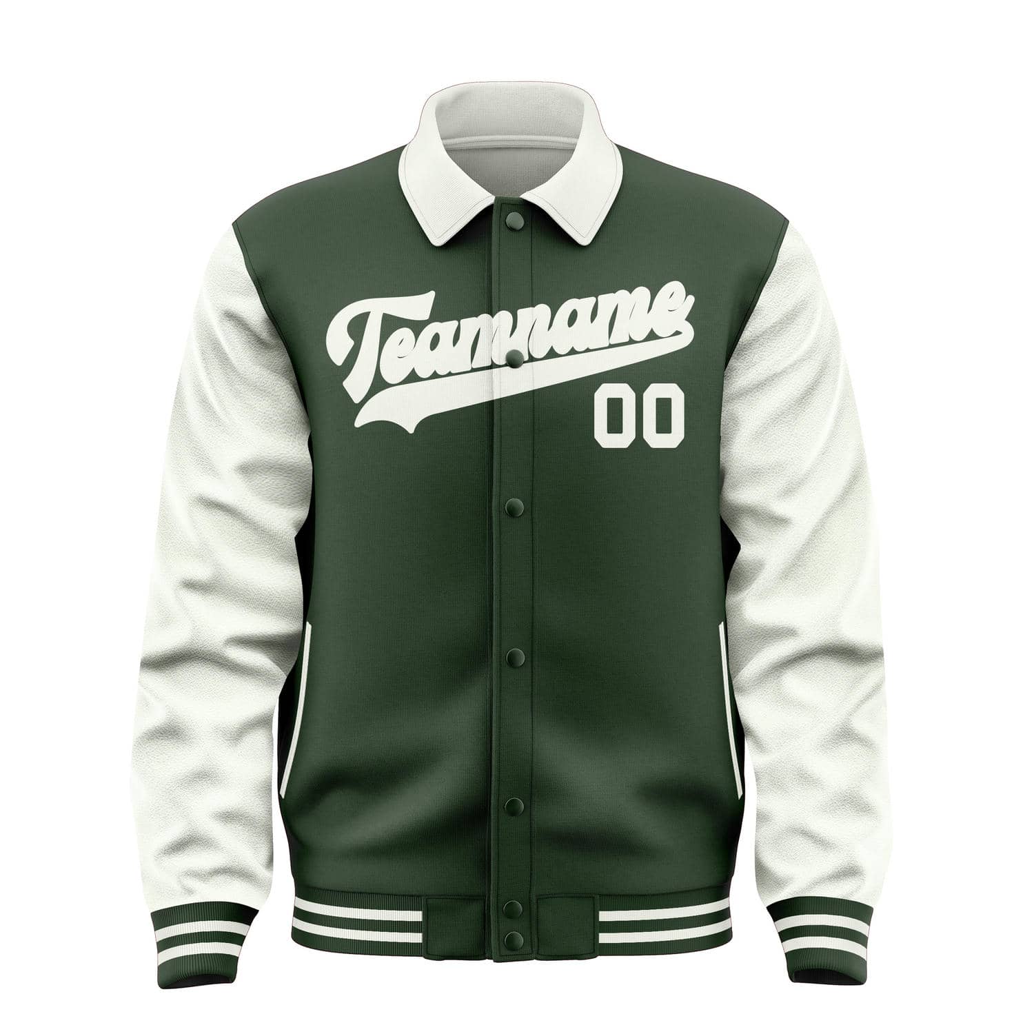 Custom Dark Green White Jacket