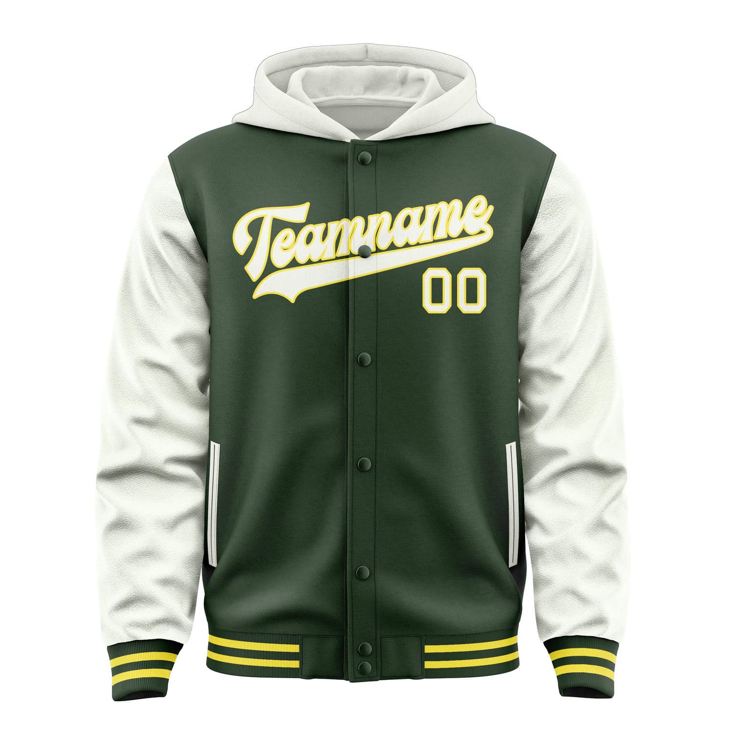 Custom Dark Green White Jacket