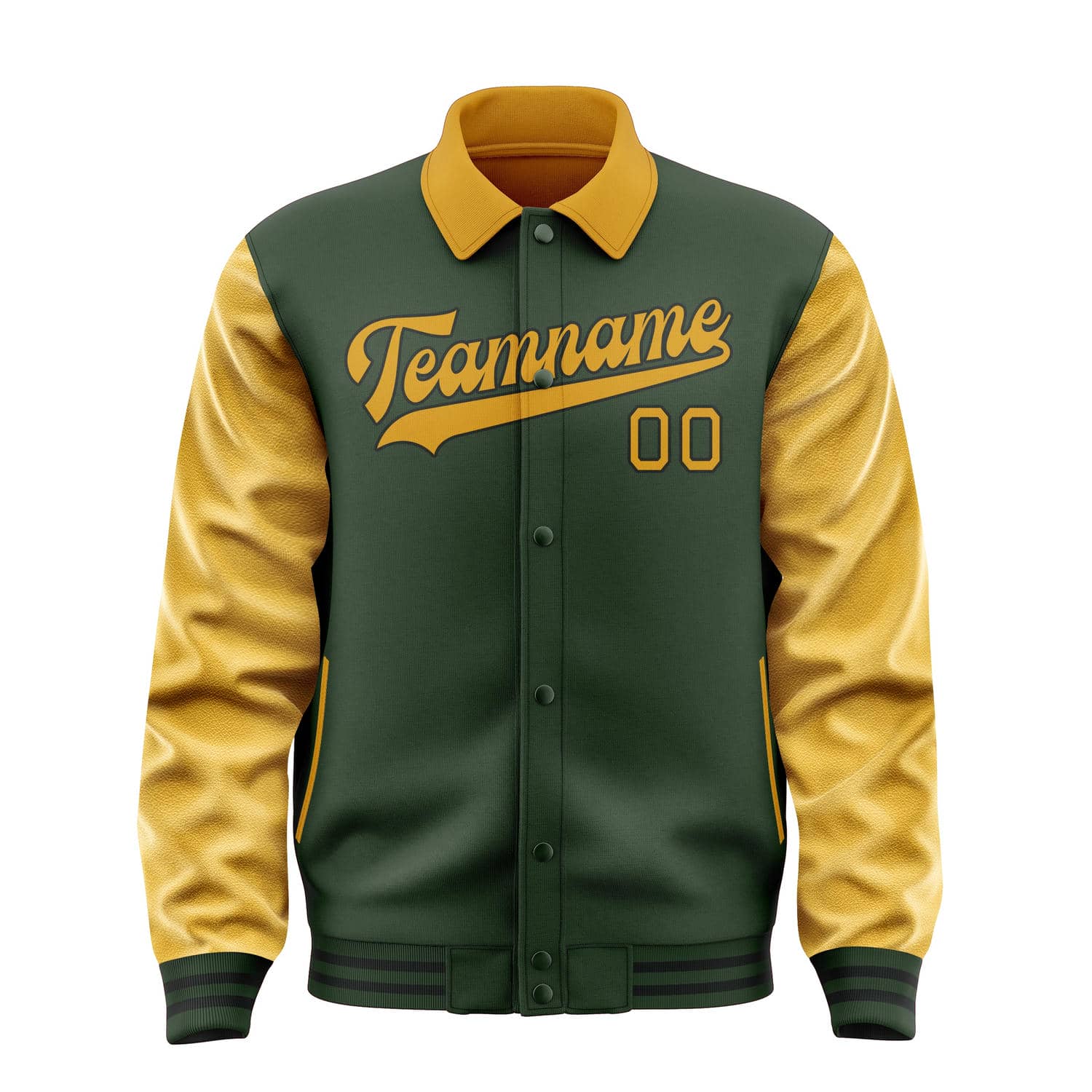 Custom Dark Green Yellow Jacket