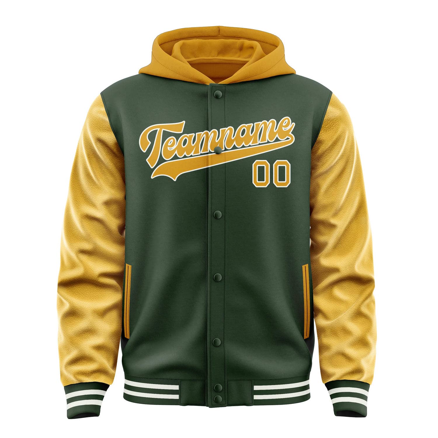 Custom Dark Green Yellow Jacket