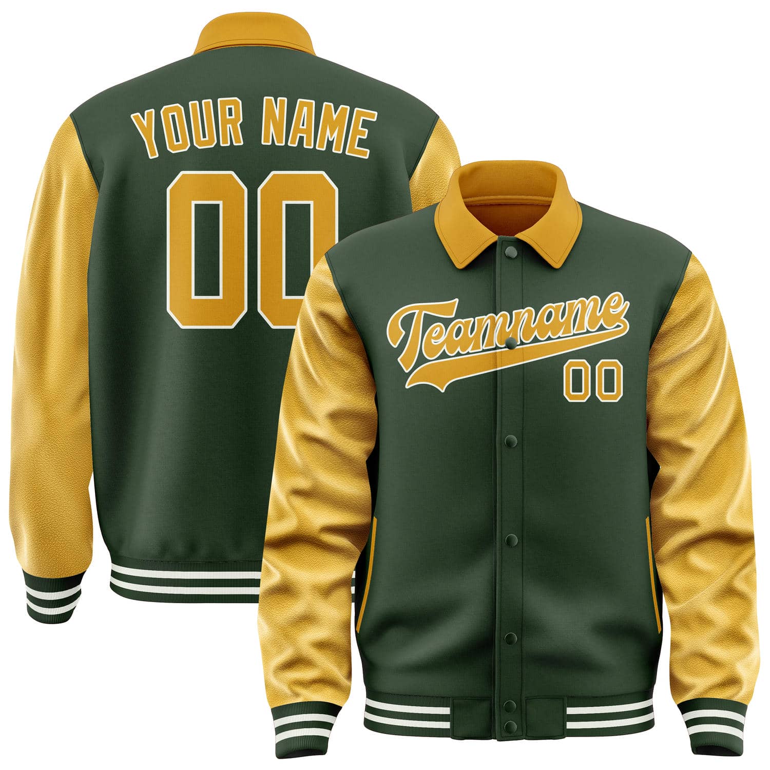 Custom Dark Green Yellow Jacket