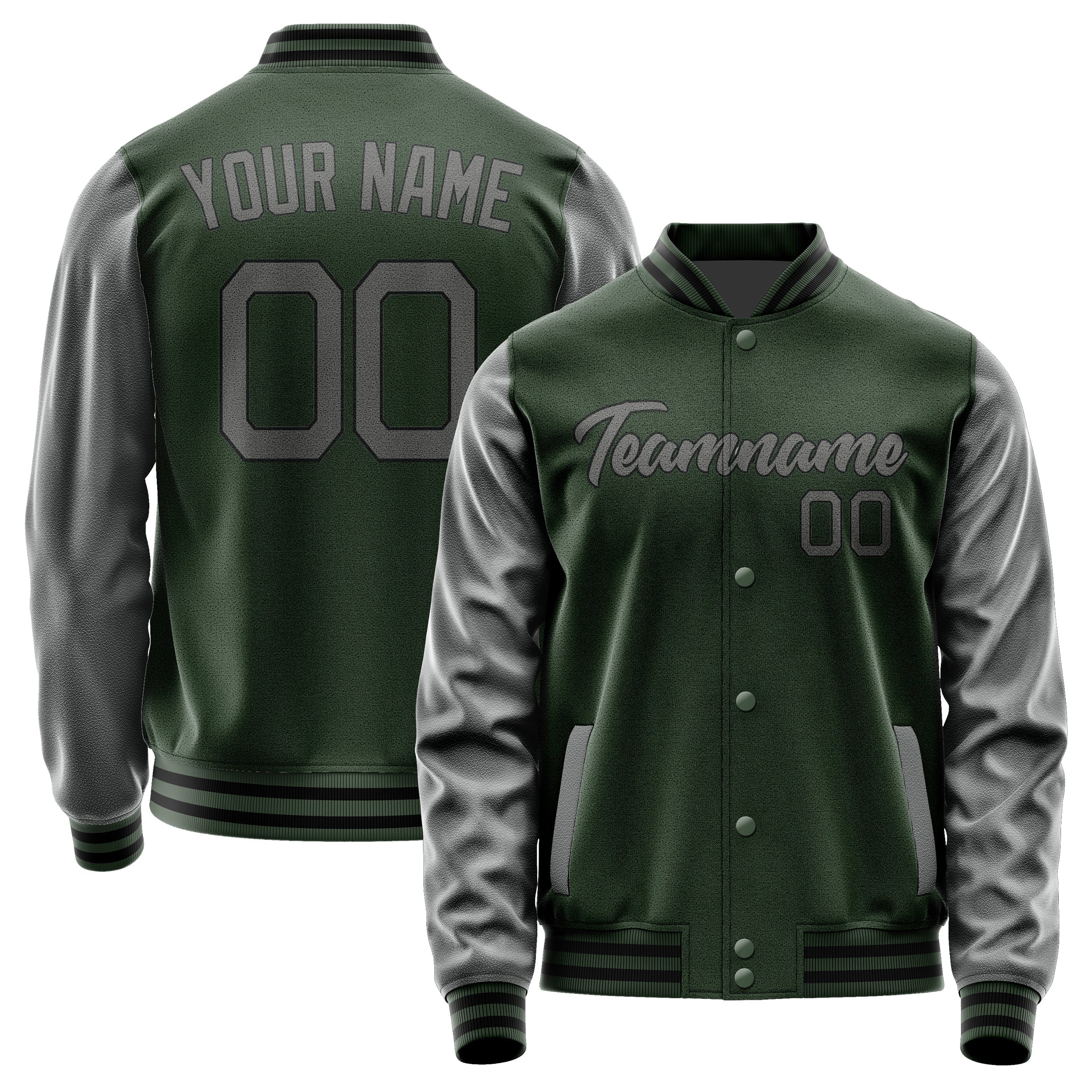 Custom Dark Green Dark Grey Jacket JA0606200617B21720