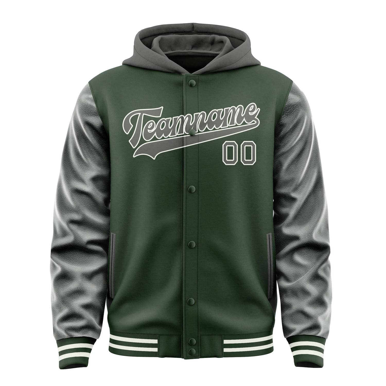 Custom Dark Green Dark Grey Jacket