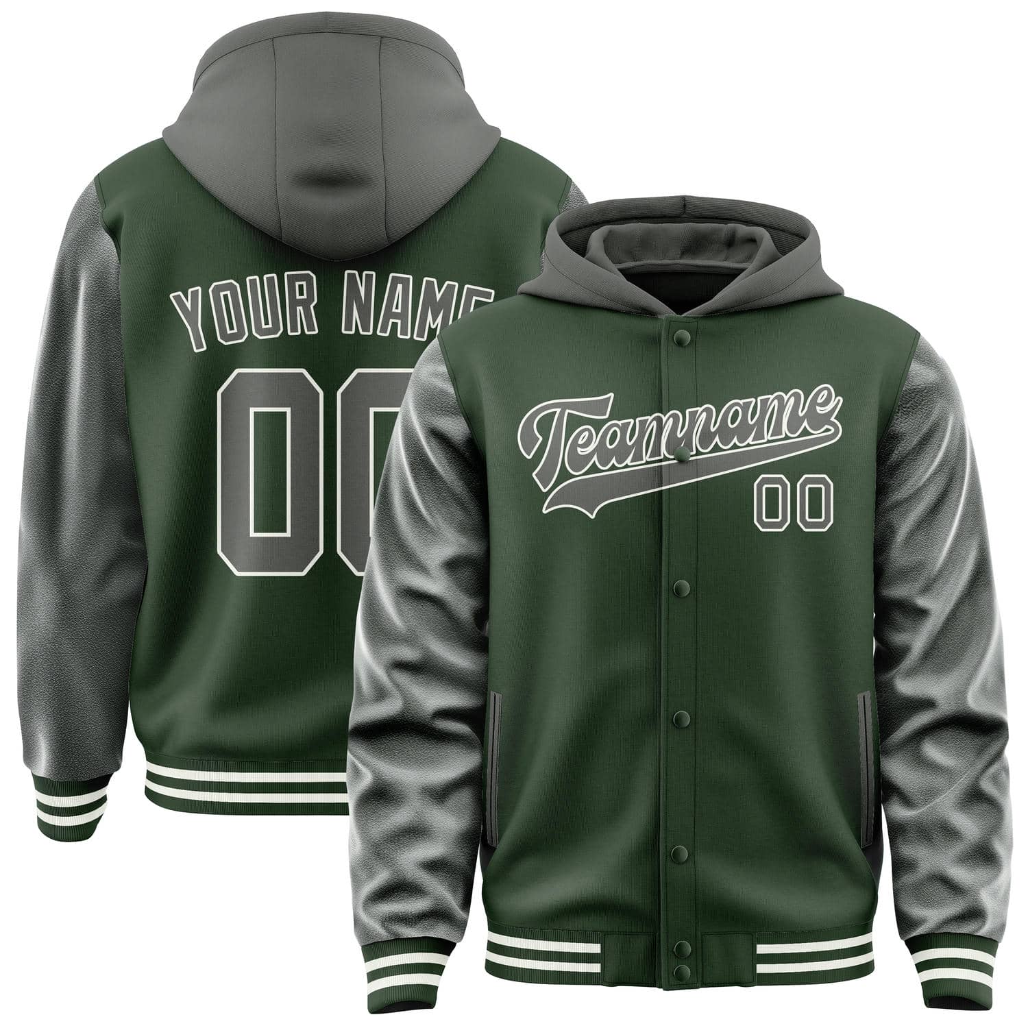 Custom Dark Green Dark Grey Jacket