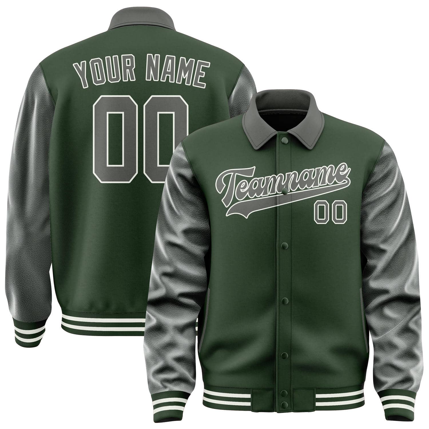 Custom Dark Green Dark Grey Jacket