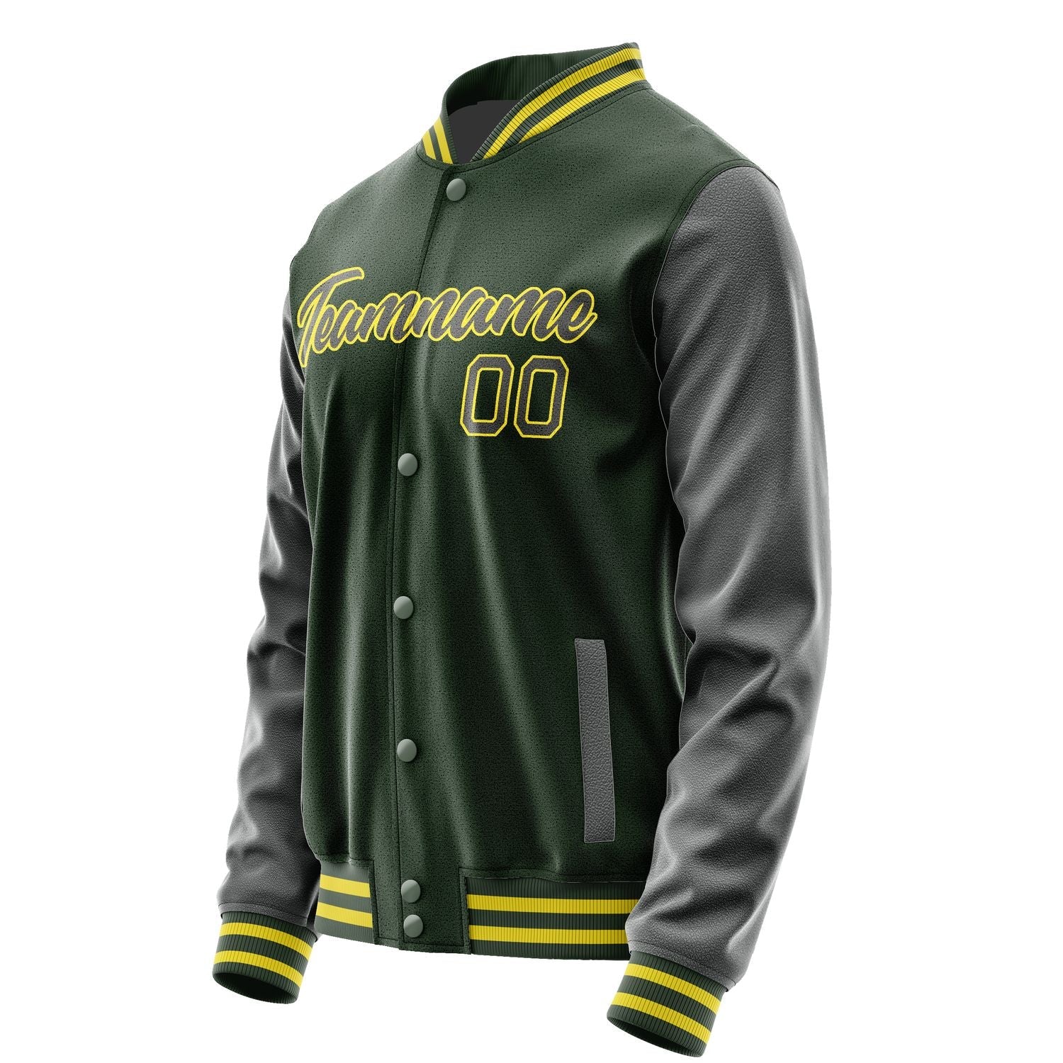 Custom Dark Green Dark Grey Jacket JA0606200626B22620