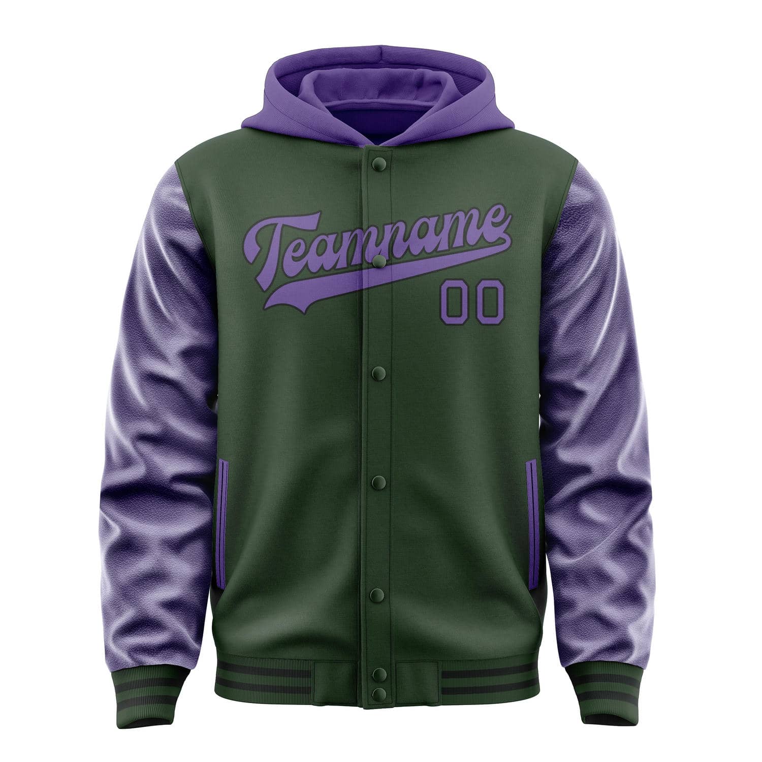 Custom Dark Green Light Purple Jacket