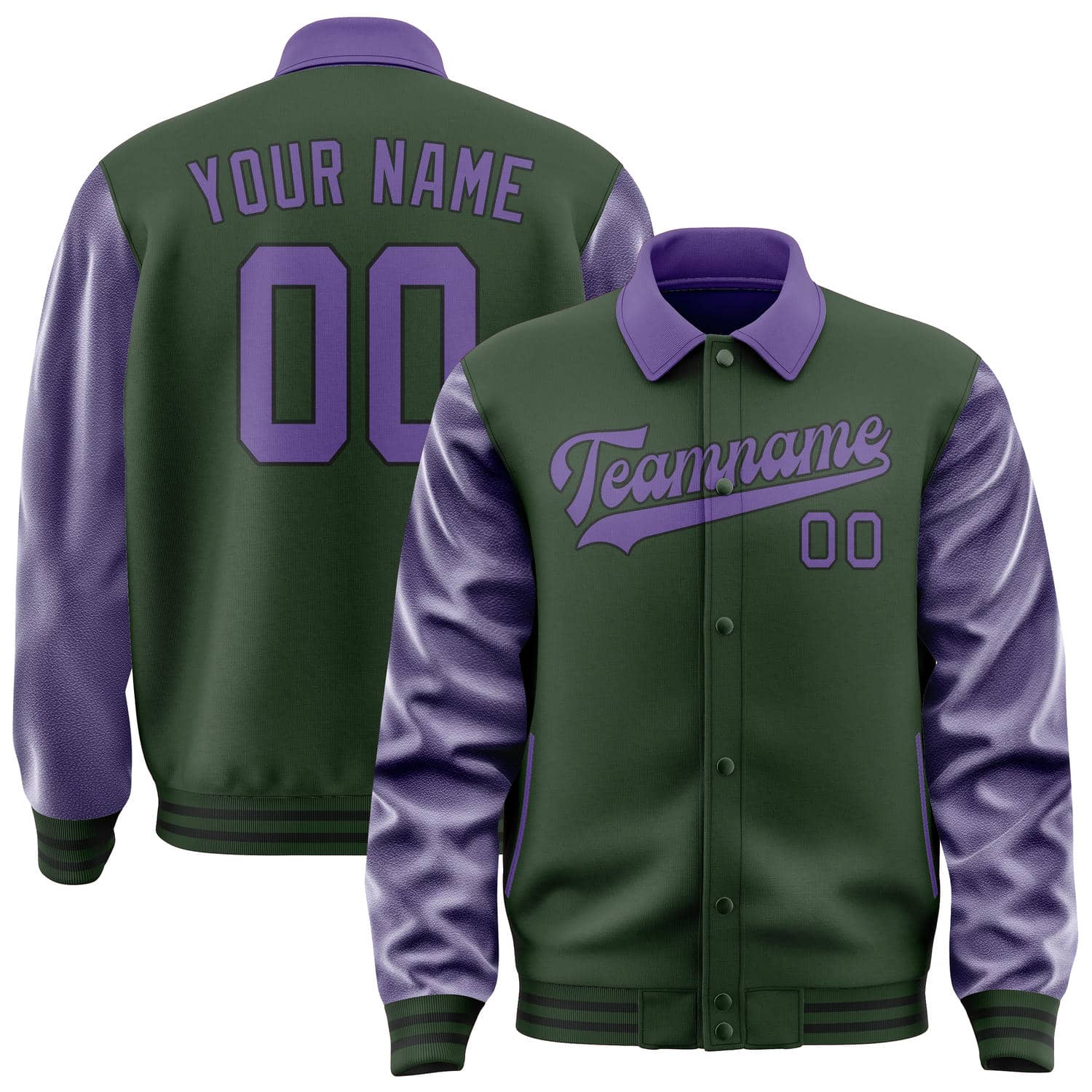 Custom Dark Green Light Purple Jacket