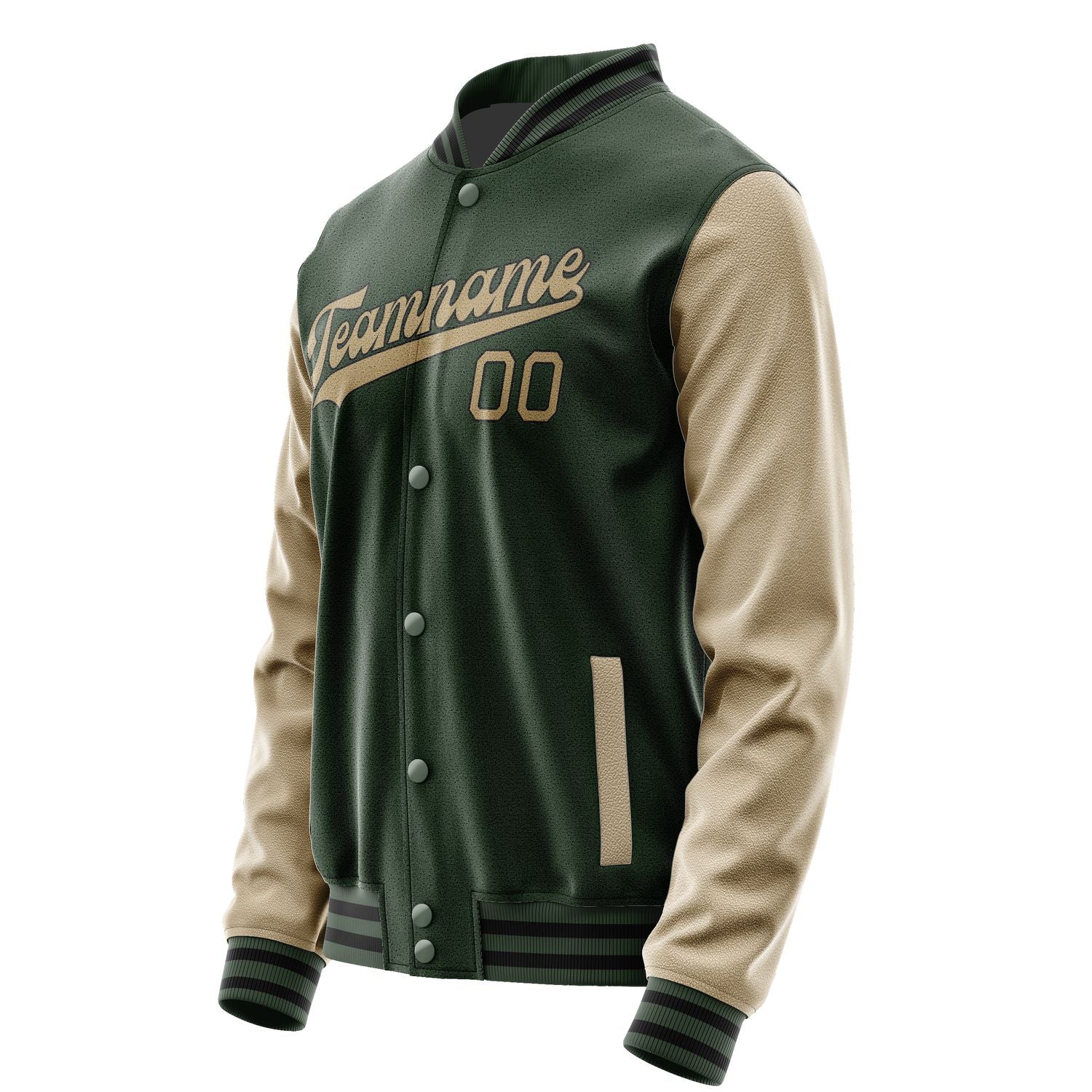 Custom Dark Green Light Khaki Jacket JA0606250617B31725