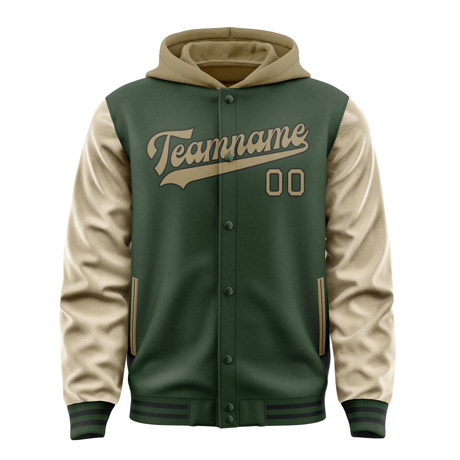 Custom Dark Green Light Khaki Jacket