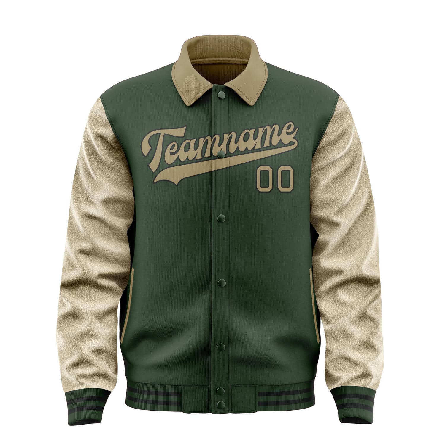 Custom Dark Green Light Khaki Jacket