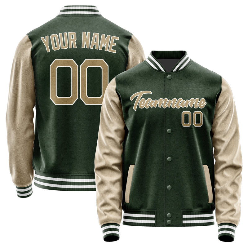 Custom Dark Green Light Khaki Jacket JA0606250618B21825