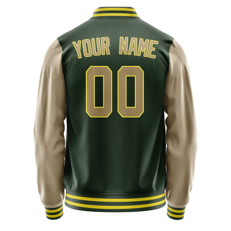 Custom Dark Green Light Khaki Jacket JA0606250626B32625