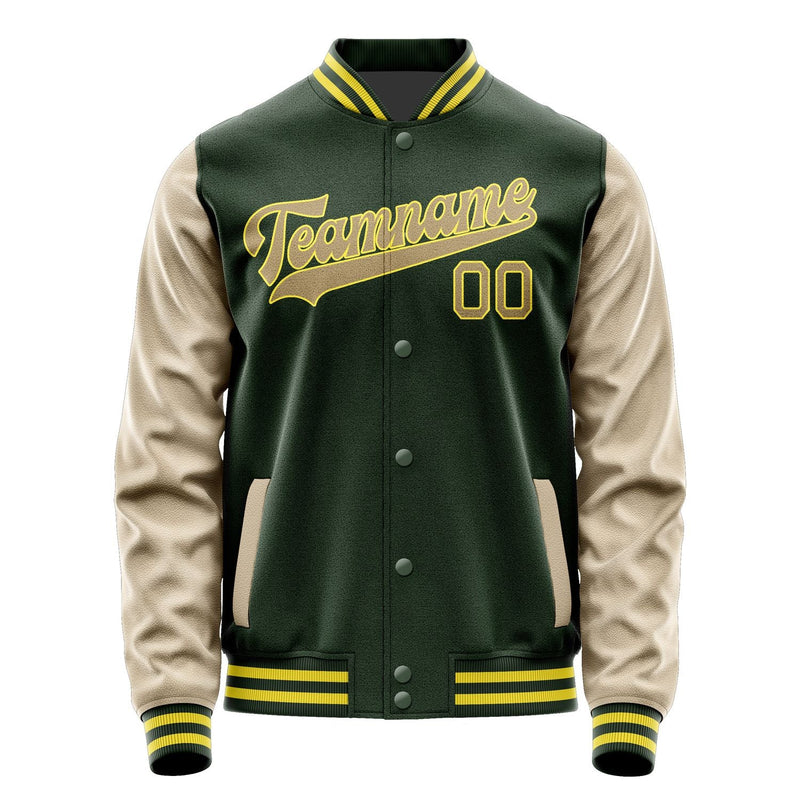 Custom Dark Green Light Khaki Jacket JA0606250626B32625