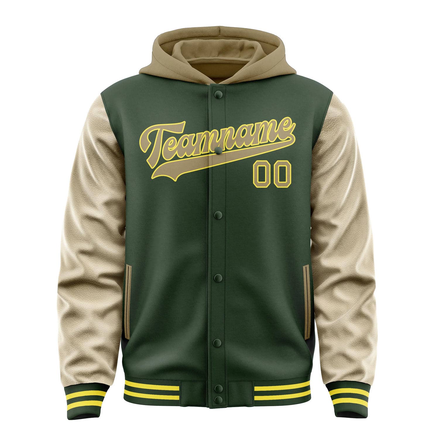 Custom Dark Green Light Khaki Jacket