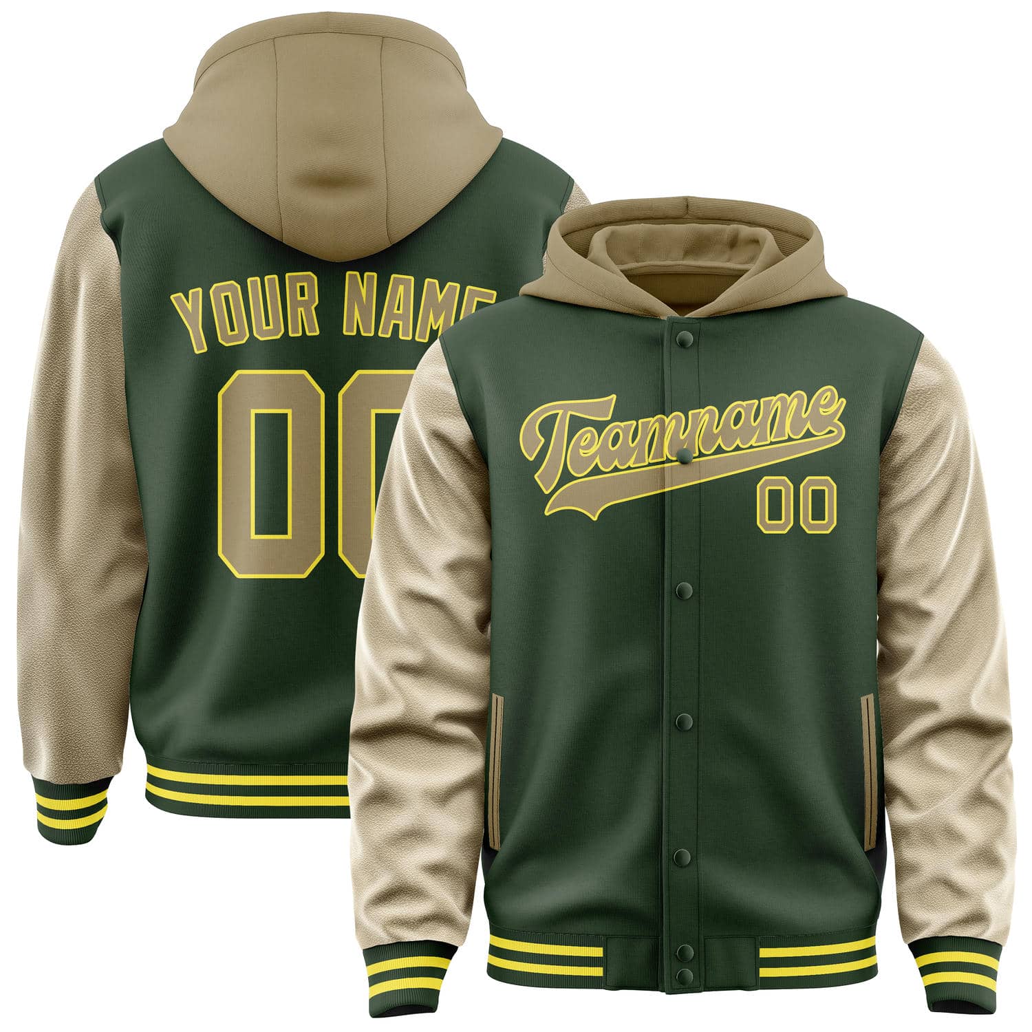 Custom Dark Green Light Khaki Jacket