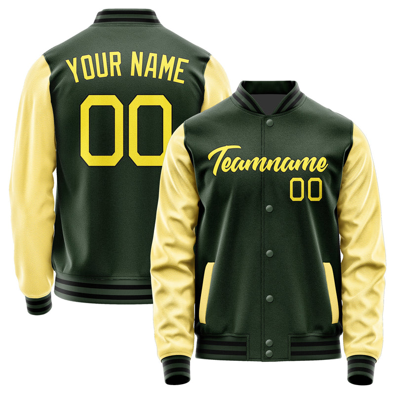 Custom Dark Green Light Yellow Jacket JA0606260617B21726