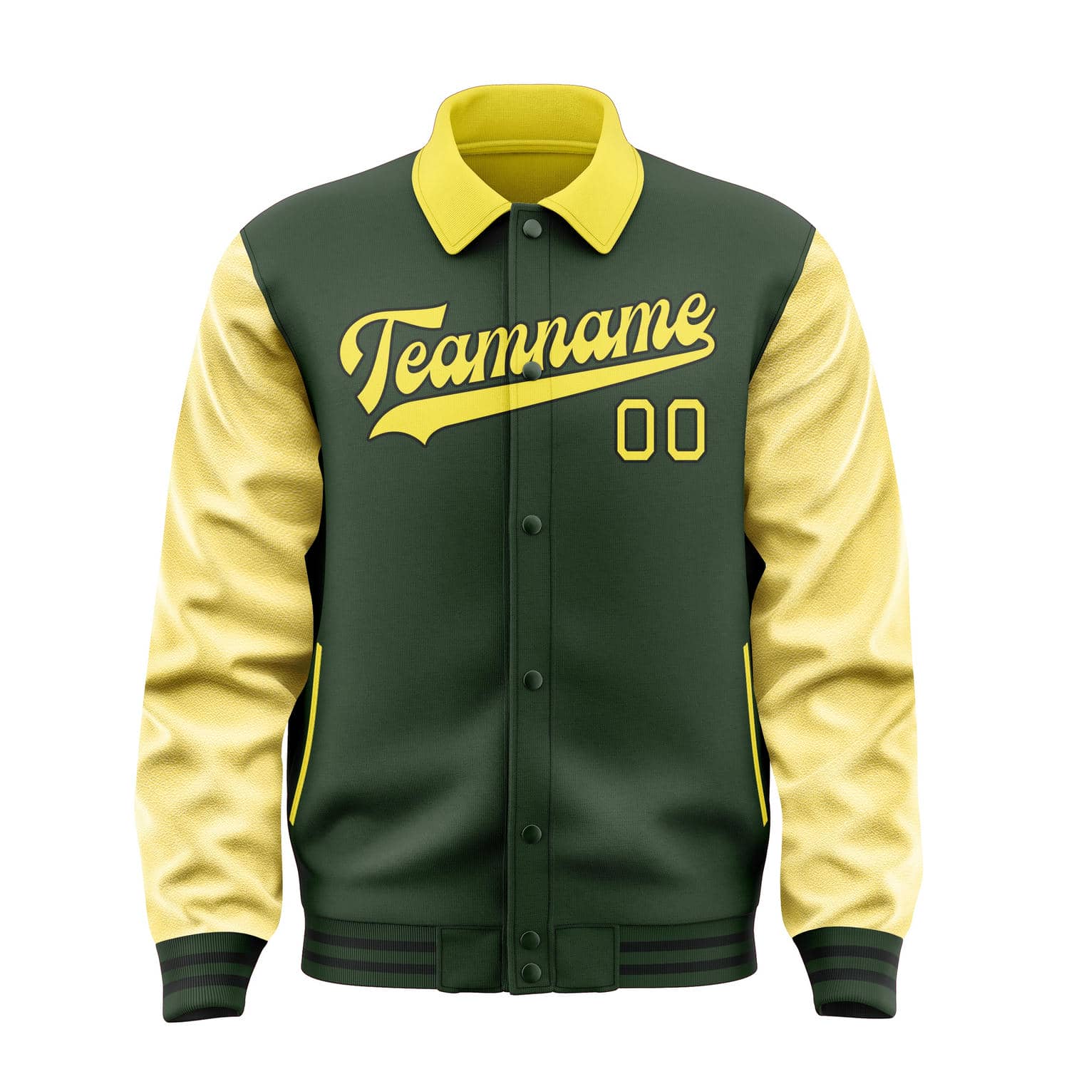 Custom Dark Green Light Yellow Jacket