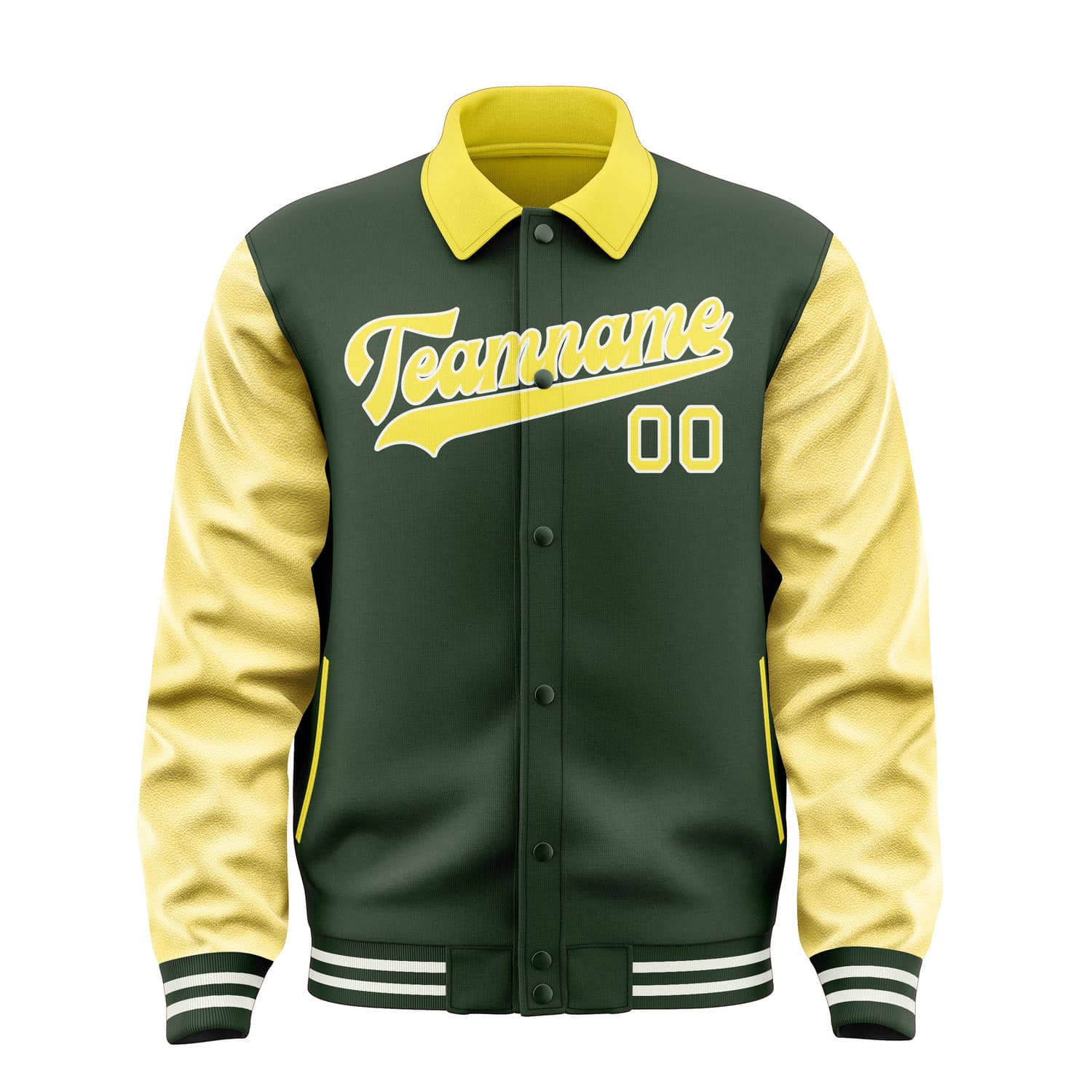 Custom Dark Green Light Yellow Jacket