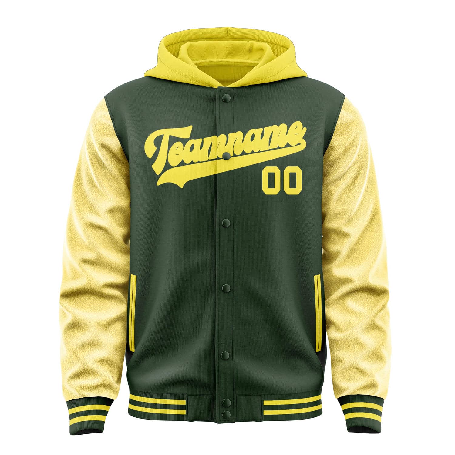 Custom Dark Green Light Yellow Jacket