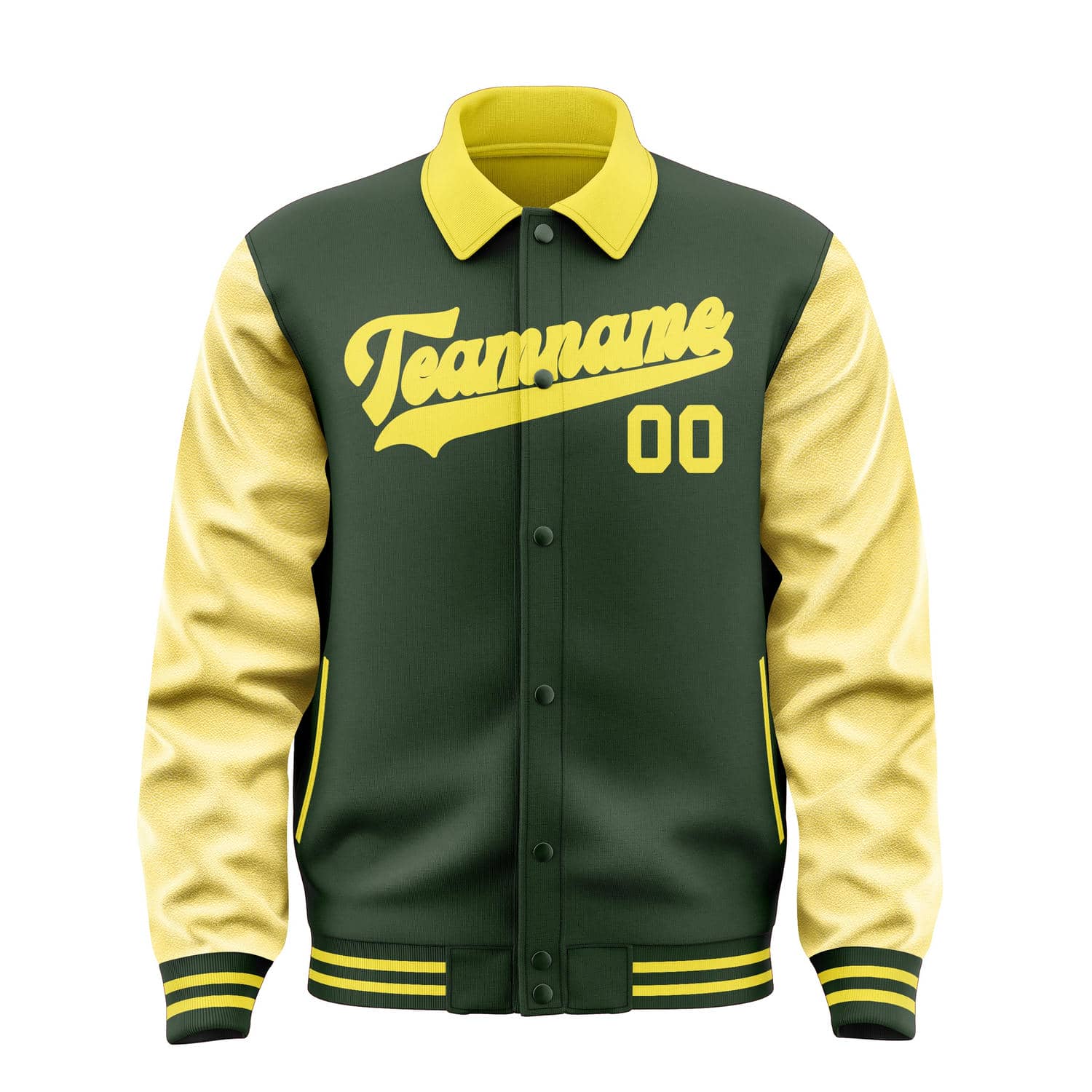 Custom Dark Green Light Yellow Jacket