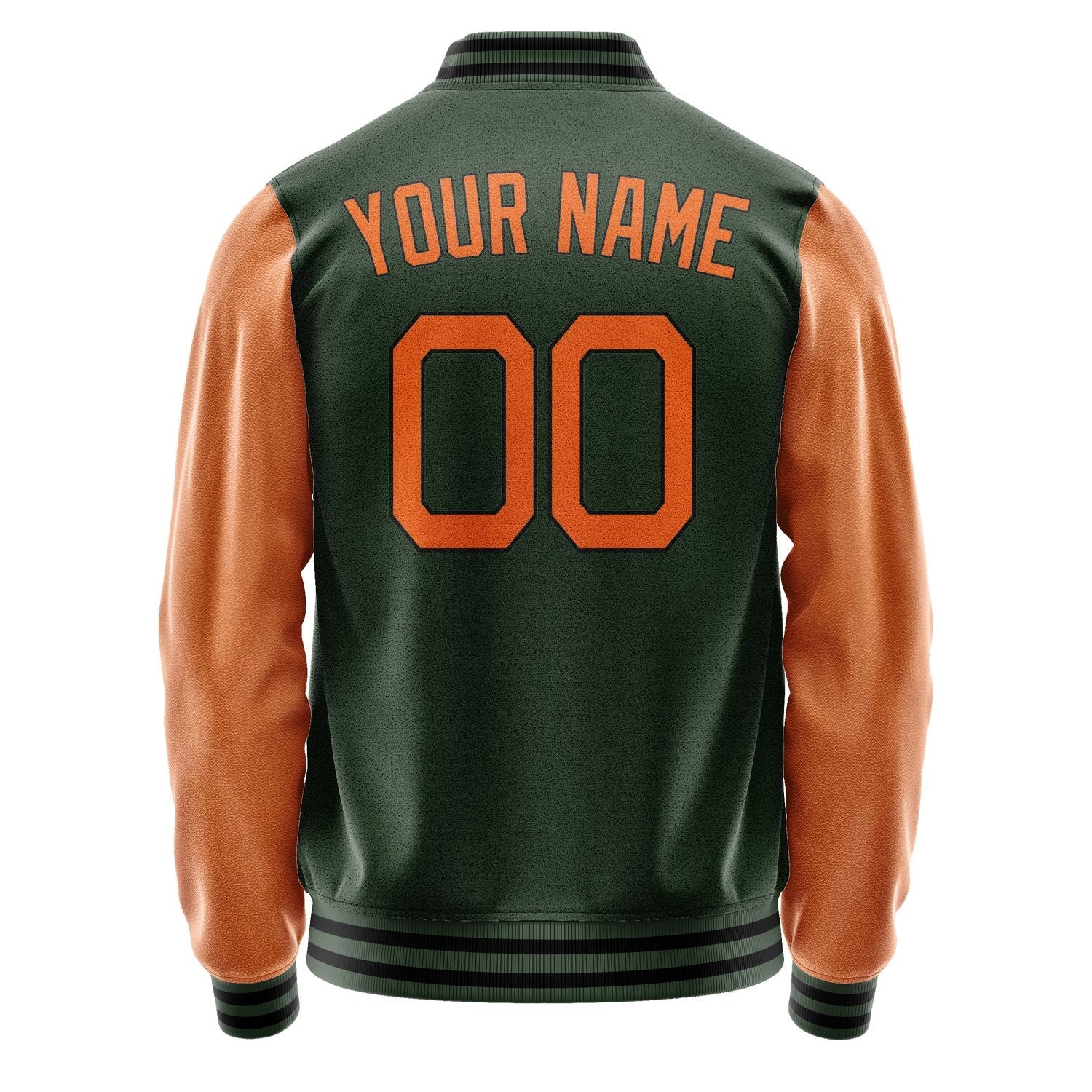 Custom Dark Green Orange Jacket JA0606280617B21728
