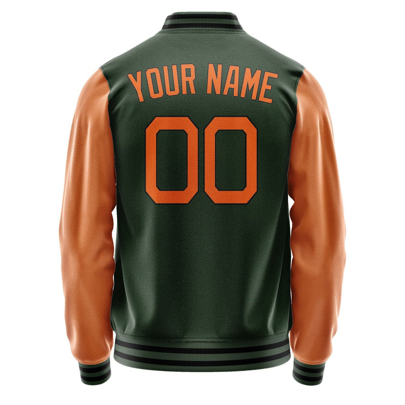 Custom Dark Green Orange Jacket JA0606280617B21728